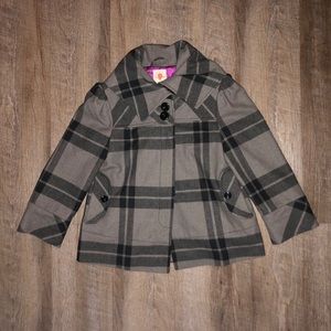 NWOT! Tulle Wool Plaid Button Jacket